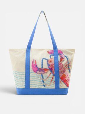 Embroidered Lobster Tote Bag Beach Coastal Summer Bag NWT | America and Beyond